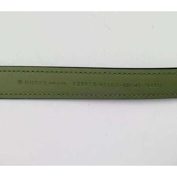 Gucci Women’s Blondie Ciny Interlocking Buckle Calfskin Belt Salamander Green 10 main image 7